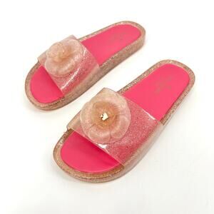 Kate Spade Splash Glitter Jelly Slides Slip On Sandals Women's Size 9